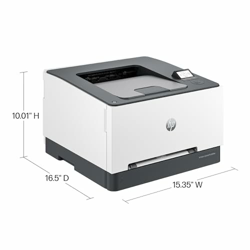 HP laser printer with dimensions