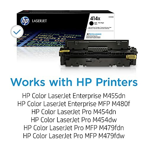 HP LaserJet toner cartridge with compatibility list