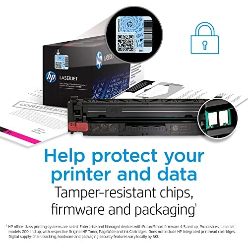 Printer cartridge with tamper-resistant security features.