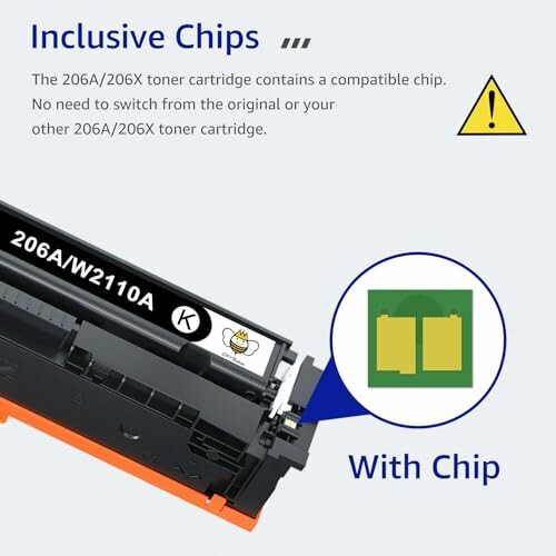 206A/206X toner cartridge with inclusive chip